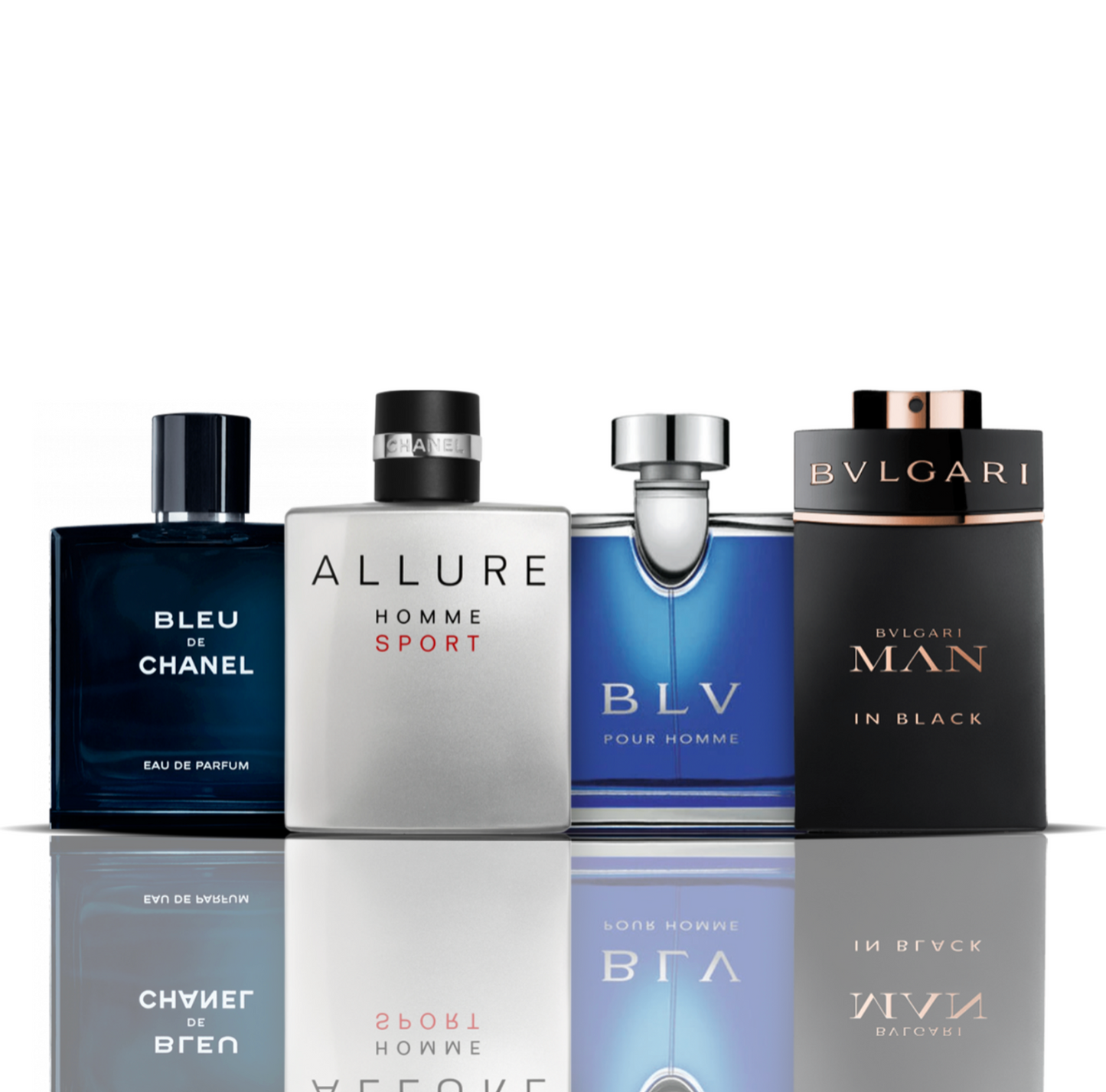 Zestaw 4 perfum | Bleu de Chanel + Allure Sport + BLV + Bvlgari Man in Black 100 ml
