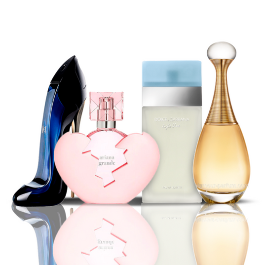 Zestaw 4 perfum | Thank U Next + Light Blue + Good Girl + J'adore 100 ml